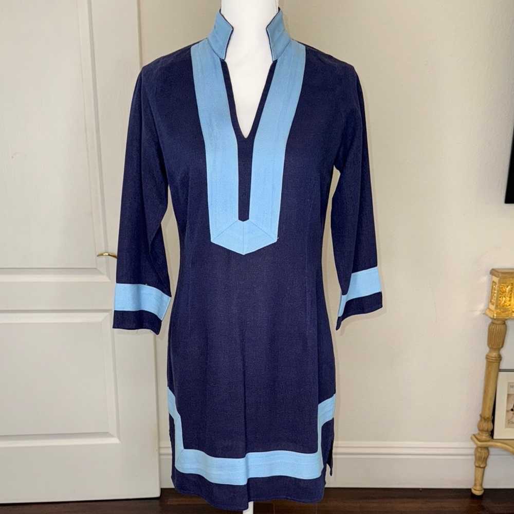 Sail to Sable Navy and Light Blue Dress